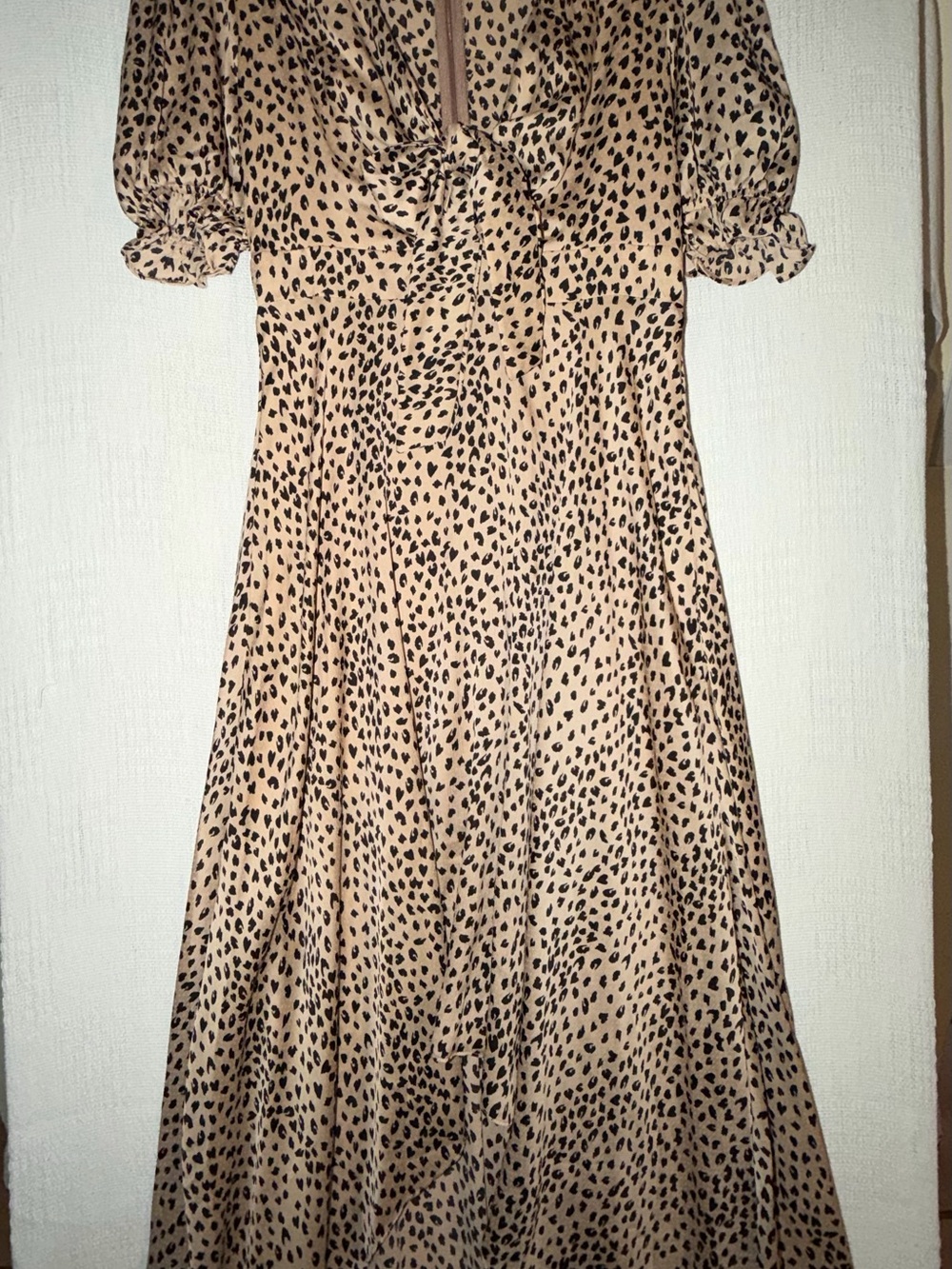 Fall Flowy Animal Print Midi high low dress Size 6 Cottagecore - Picture 11 of 12